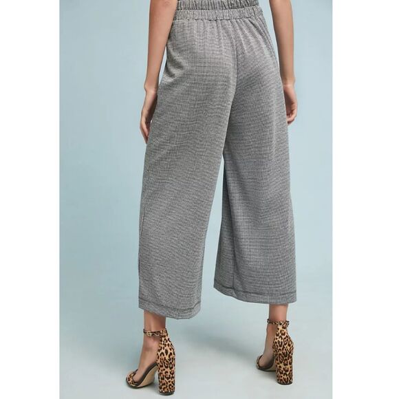 Maeve Women's Size Small Black White Houndstooth Wide-Leg Pants Button Fly - Picture 2 of 8